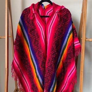 Indigenous Peruvian Rainbow Poncho